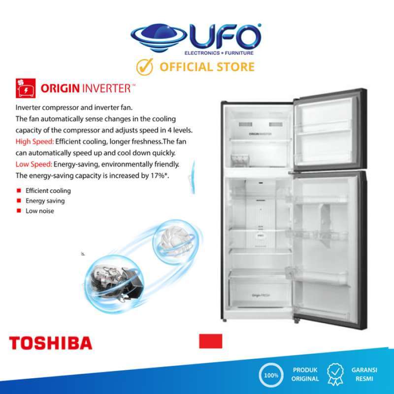Jual Toshiba Grrt412we-pmf(58) Kulkas 2 Pintu Origin Inverter Japan ...