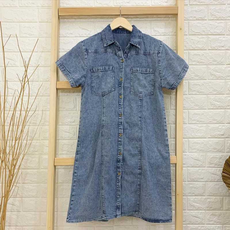 Denim Casual Wear Promo Kemeja Dress Denim Jeans 1631 Snow