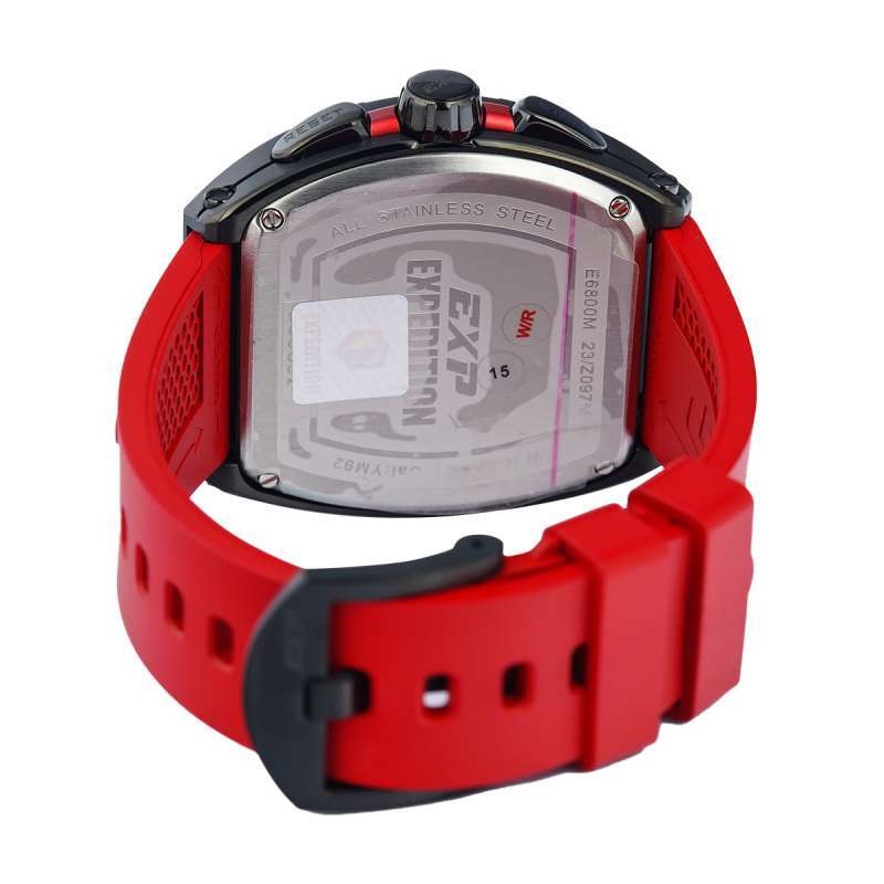 Promo Jam Tangan Pria Exp Chronograph EX 6800 MCRIPREBA Black Dial Red