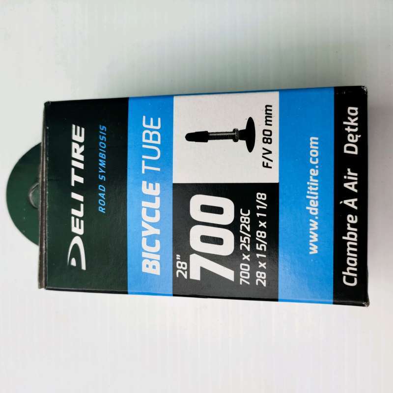 Ban dalam sepeda fixie 700 x 25/28C Deli Tire F/V 80mm