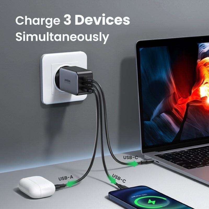 Fast-026 Pro Charge, 2*USBC & 2*USB A, 4 Port Power Adapter, Super Fast