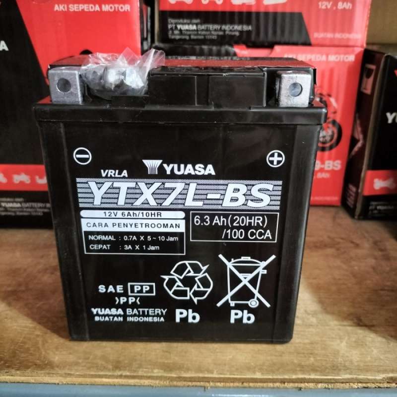 Promo Aki Motor Yuasa Ytx7l-bs Untuk Yamaha R25, Cbr 250, Dll Diskon 33