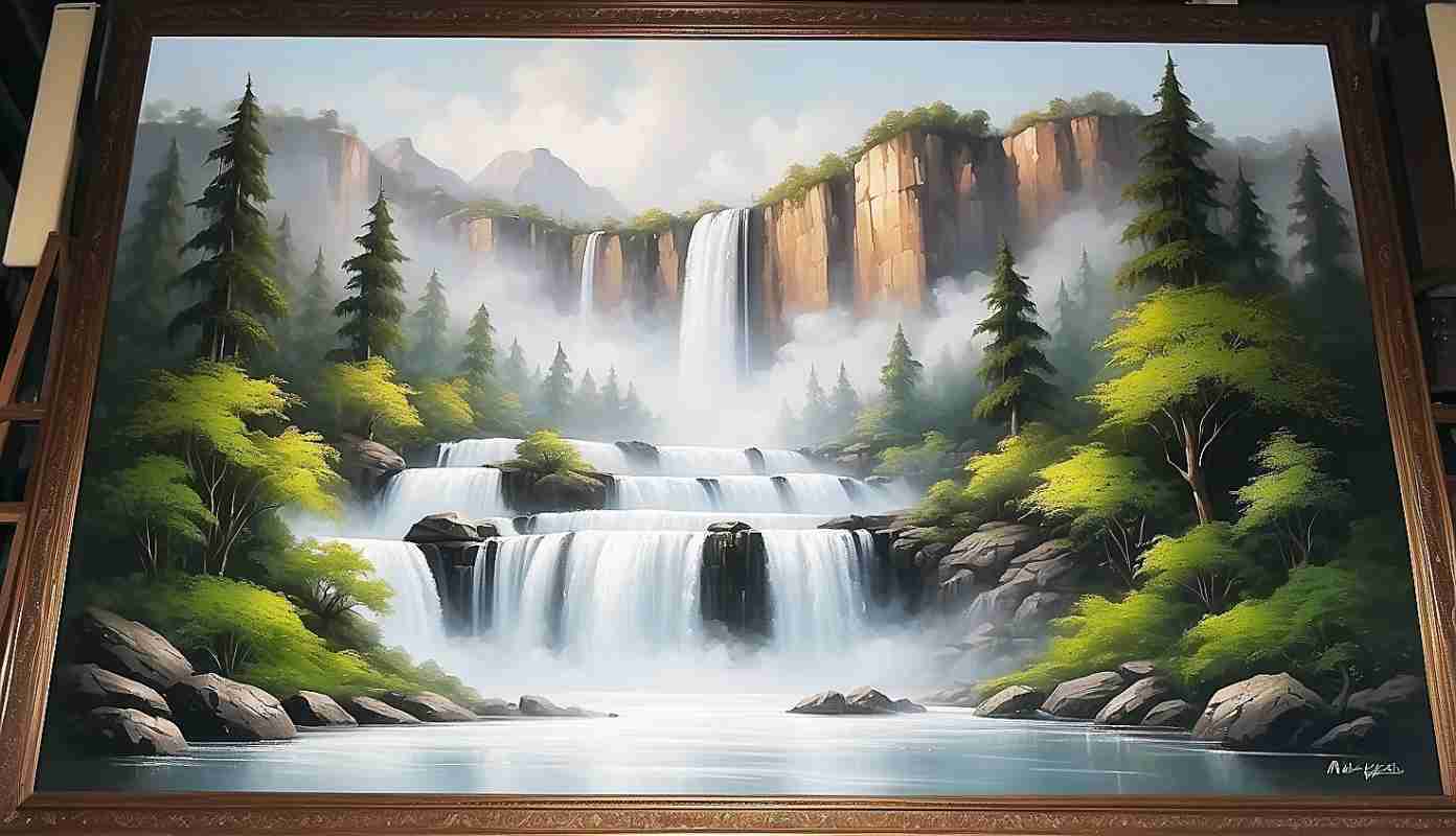 stylo lukisan air terjun