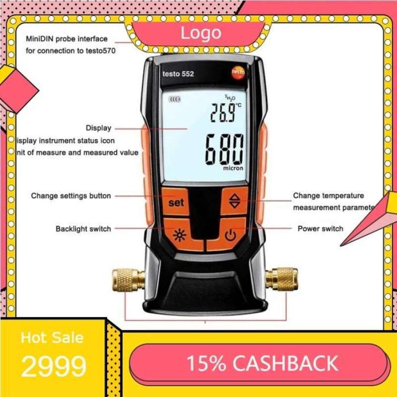 Jual Testo 552 Digital Vacuum Gauge Bluetooth Vakuum Gage Original Di