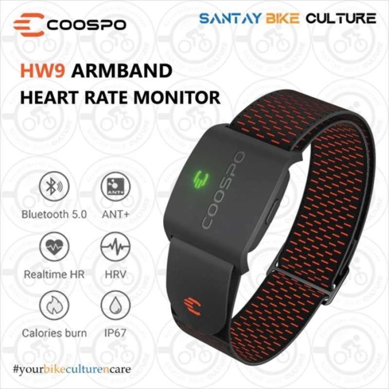COOSPO HW9 brassard moniteur de équence cardiaque avec Zones HR/capteur HRM de calories pour le cyclisme de fitness BLE5.0 ANT + pour Peloton,Zwift,Wahoo  18