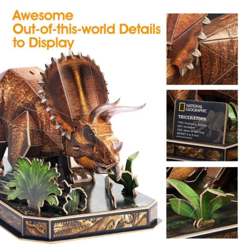 Jual Cubicfun 3d Puzzle National Geographic Dinosaurus: Triceratops Di ...