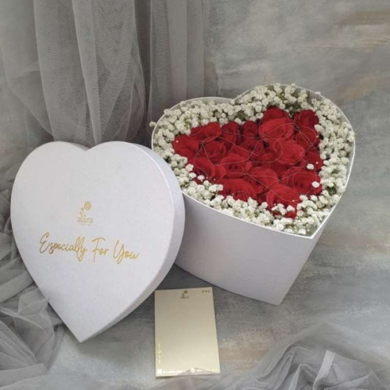 Box Bunga Mawar Promo Bloom Box Love Hati Bunga Roses Mawar Wisuda Ultah Nikah Wedding ...