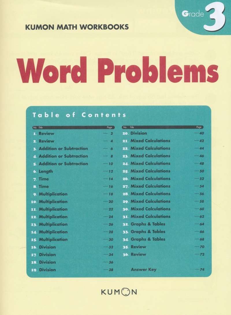 Jual Buku Anak - Kumon - Grade 3 Word Problems Di Seller Rumix ...