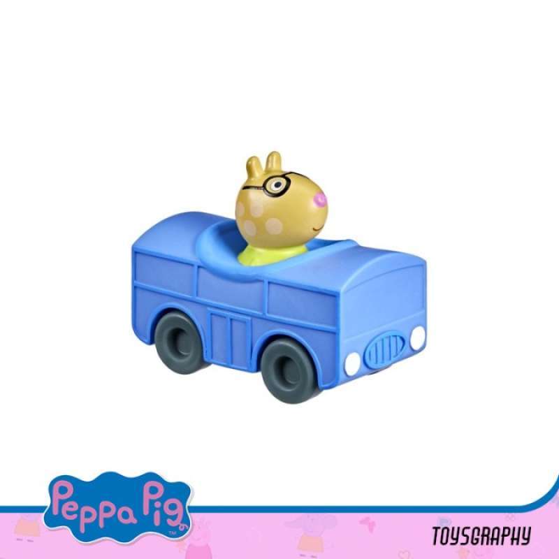 Peppa Pig Bus Scolaire – Véhicule à Roues Libres Avec Mademoiselle Rabbit, Toit Ouvrant, Compatible Décors