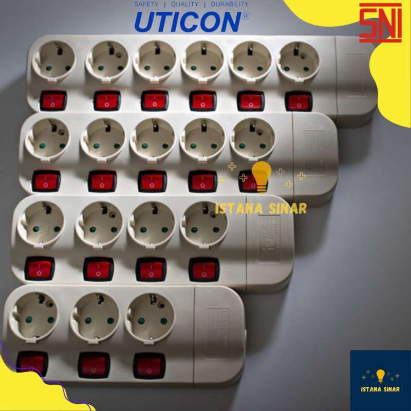Jual Stop Kontak Uticon 3 4 5 6 Lubang + Saklar Masing Masing Saklar ...