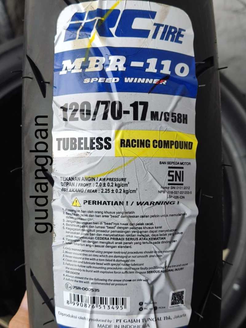 Promo Irc Mbr110 120 70 17 Speed Winner Soft Compound Ban Motor ...