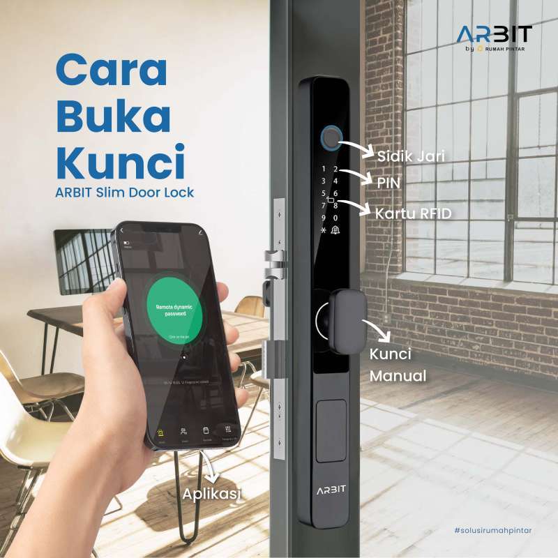 Promo Arbit Wifi Slim Door Lock Kunci Pintu Pintar Fingerprint Pin Rfid ...