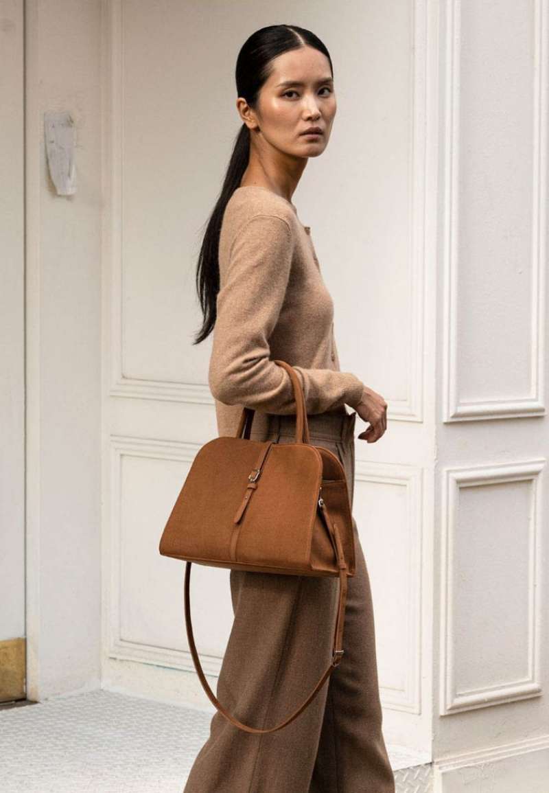 ★MONOROW★ BLANC MEDIUM SUEDE CAMEL BLANC SUEDE CAMEL MEDIUM, MONOROW #monorow #blanc #suedebag