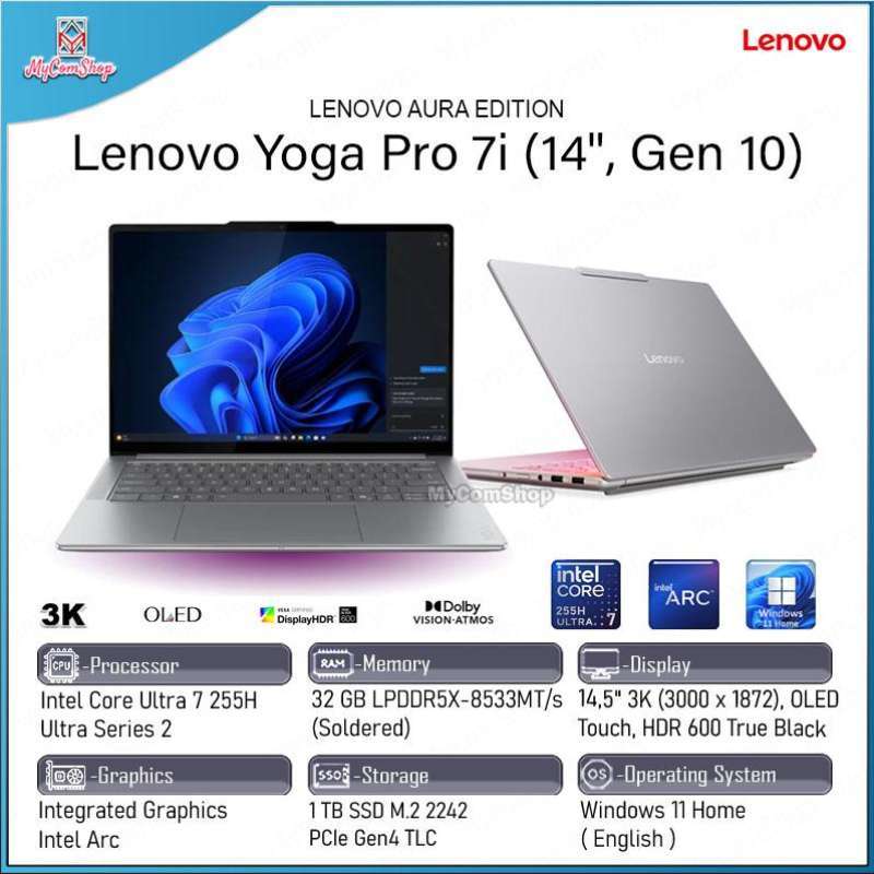 Jual Lenovo Yoga Pro 7i Gen 10 Ultra 7 255h 32gb RAM 1tb Ssd Intel