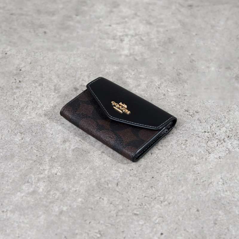 Dompet Coach Small Envelope Wallet Dompet COACH WYN MONOGRAM DARK
