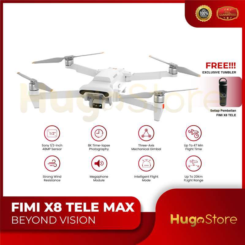 Jual Fimi X8 Tele Max Drone 4k 48mp Camera 3-axis Gimbal 20km 47 - Main Image