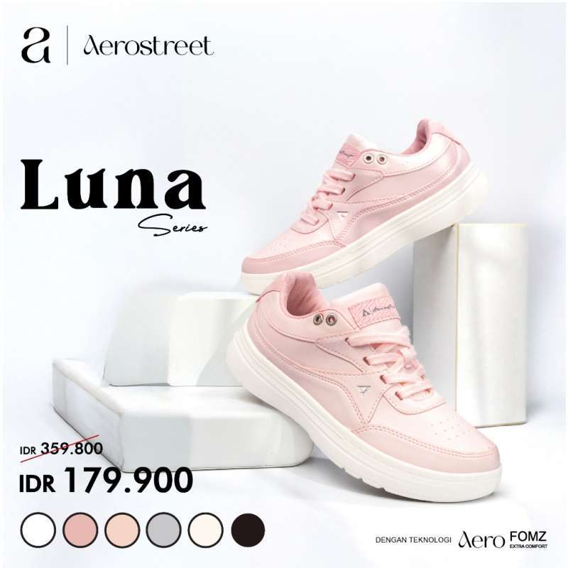 Aerostreet 37-41 Luna Natural Dusty Pink Dusty Pink Sepatu Sneakers Wanita