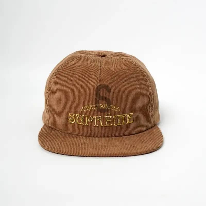 Jual Supreme Cap Champagne Corduroy 5 Panel Brown ( 100% Authentic