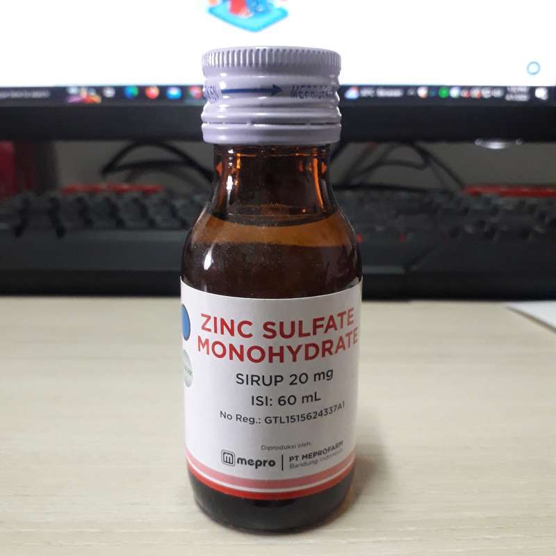 Jual ZINC SULFATE MONOHYDRATE MEPROFARM 20 MG/5 ML SYRUP 60 ML di Seller Apotek Hanira Official