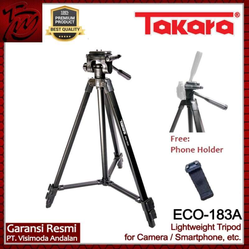 Promo TAKARA ECO183A, TRIPOD UNTUK KAMERA, MIRRORLESS, HP, DSLR Diskon