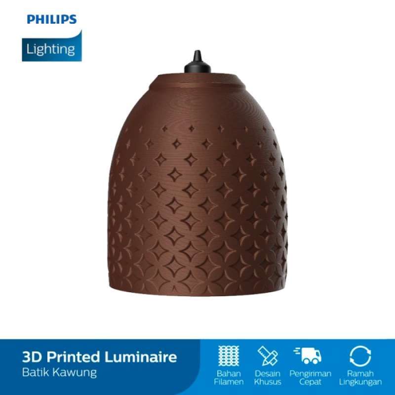 Promo Philips 3D Printed Luminaire Bell Motif Batik Kawung Lampu 