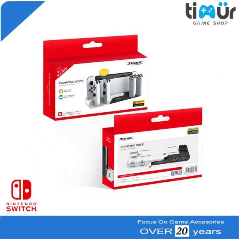 Promo 6 In 1 Multi Charging Dock JoyCon Game Card Nintendo Switch Oled