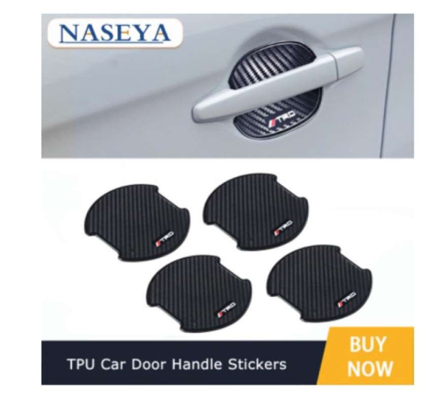 Promo 1 Set Door Handle Protector Carbon Toyota Trd Pelindung Gagang