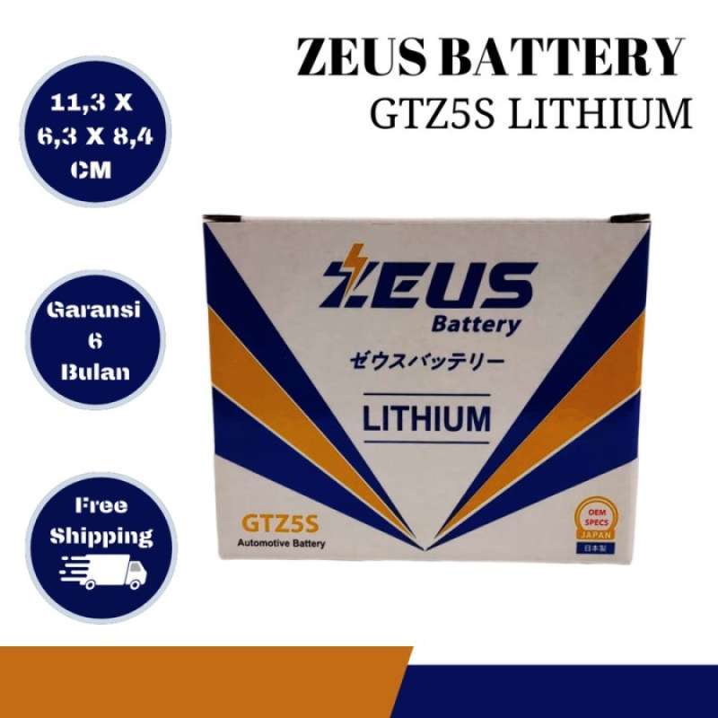 Promo Aki Motor Honda Beat Karburator / Injeksi Zeus GTZ5S Accu Lithium