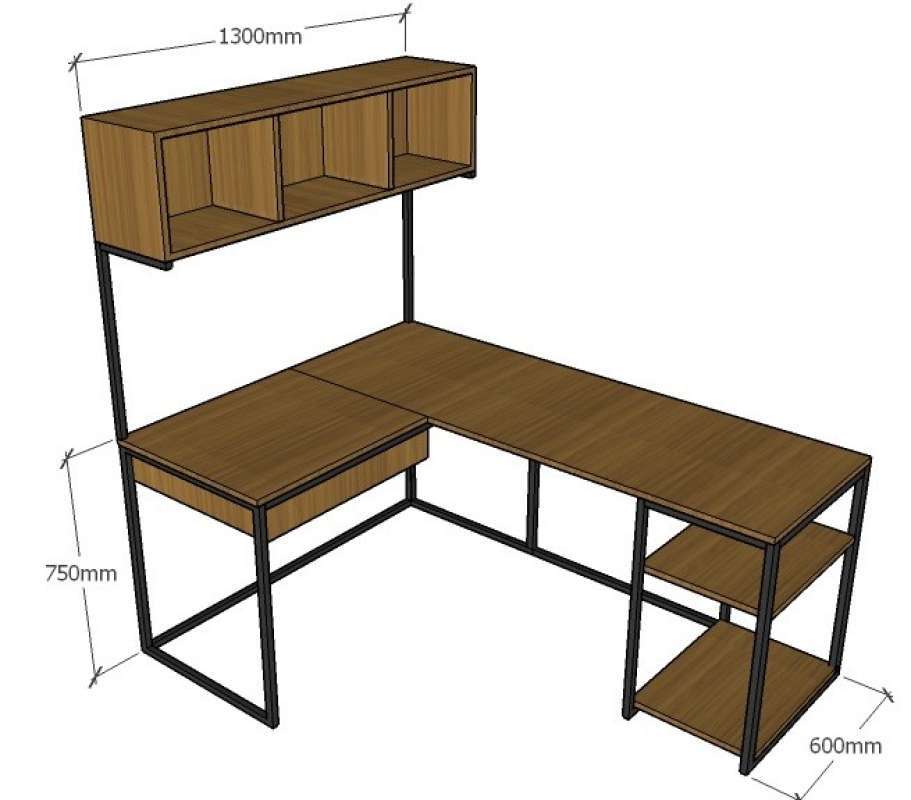 Meja Rack Dept Store Jual Meja L Shape Kiri + Rak Industrial Di Seller Sejahtera Store Id ...