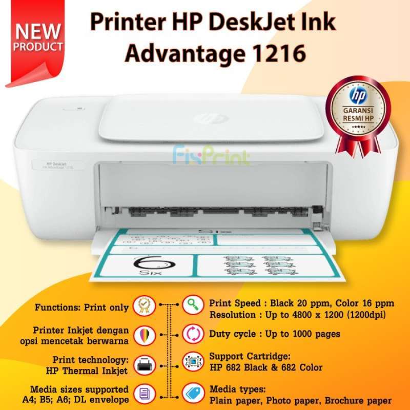 Promo Printer HP DeskJet Ink Advantage 1216 New, Pengganti HP 1112