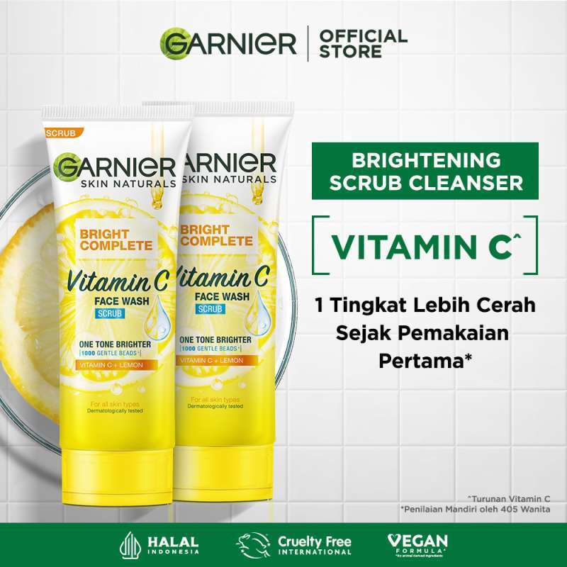 Jual Garnier Bright Complete Brightening Scrub Facial Foam Skin Care