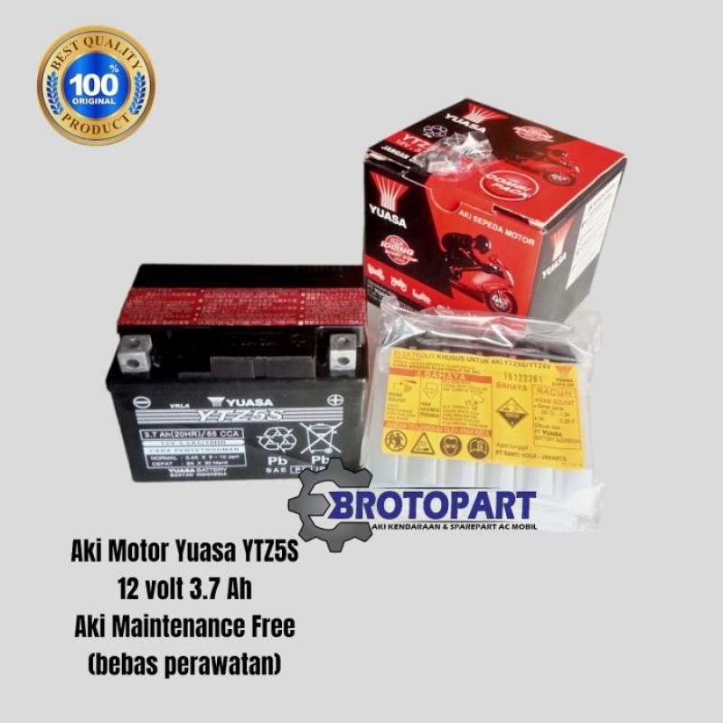 Promo Aki Motor Honda BeAT Karbu Fi, Scoopy Karbu Fi, Genio Yuasa YTZ5S