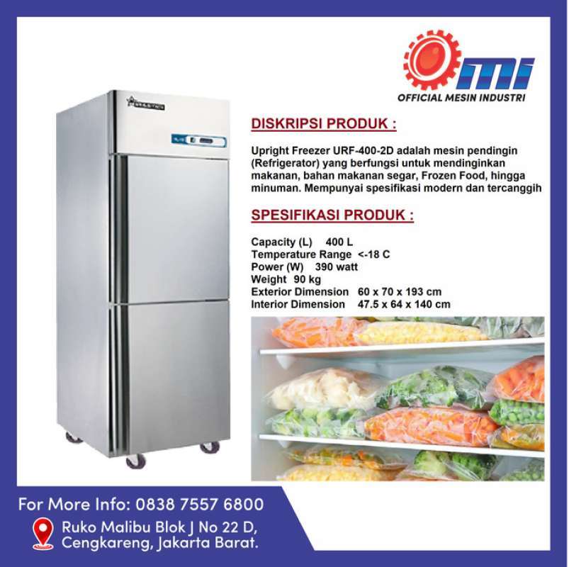 Jual UPRIGHT fREEZER URC2002D / MESIN PENDINGIN / REFRIGERATOR di