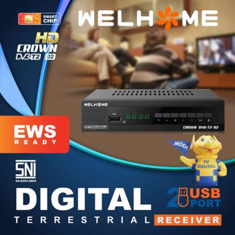 Jual ANTENA TV DIGITAL Set Box WELHOME DVB T202 STB Welhome HD CROWN ...