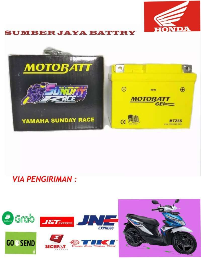 Promo Aki Motor Honda Beat F1 Injeksi Mtz-5S Gs Motobatt Yuasa Orisinil