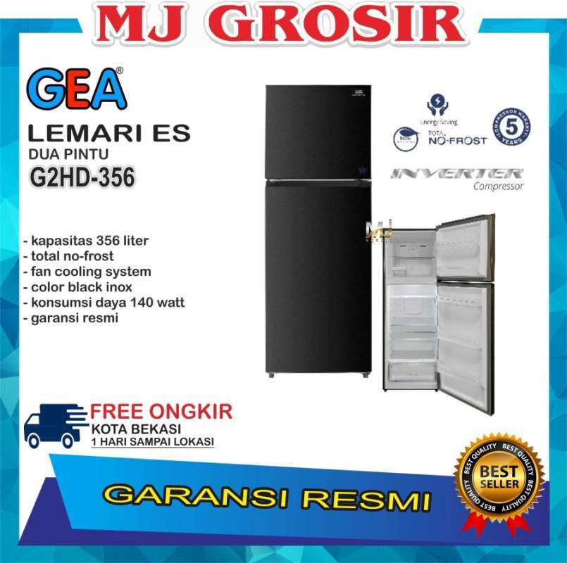 Jual KULKAS GEA G2HD 356 LEMARI ES 2 PINTU G2HD-356 2 PINTU INVERTER di