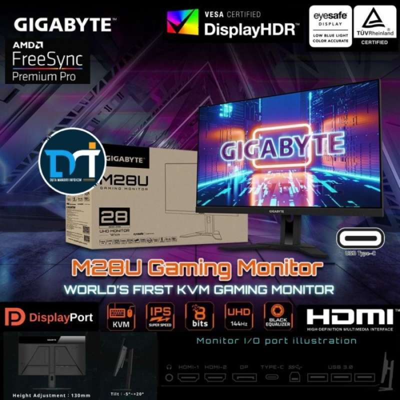 Promo Gigabyte M28u Ek 28 Inch Uhd 4k Ips 2160p 144hz 1ms Kvm Gaming