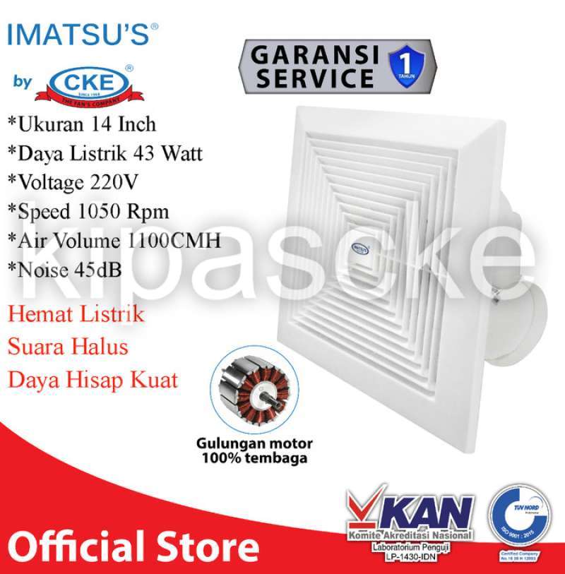 Jual Ducting Exhaust Fan Plafon Kipas Hisap 14 Inch Ceiling Exhaust di