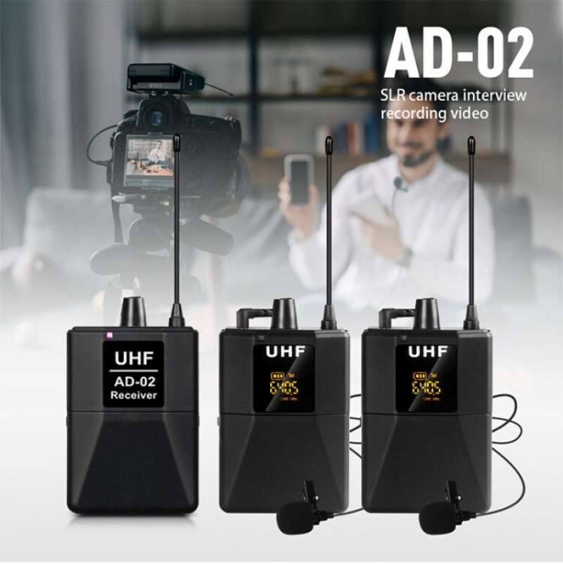 Promo Mic Wireless Mic Clip On Smartphone Kamera Uhf Hingga 50M Untuk Rekam Diskon 23 di Seller