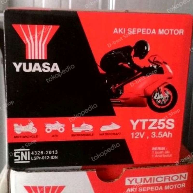 Promo Aki / Accu Kering Yuasa Ytz5S Mf Spin Diskon 23% di Seller