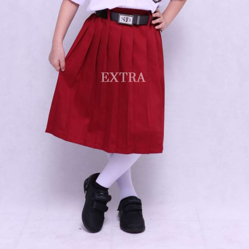 Jual Extra Seragam Sekolah - Rok Sd Merah Lipat Pendek Di Seller Empat ...
