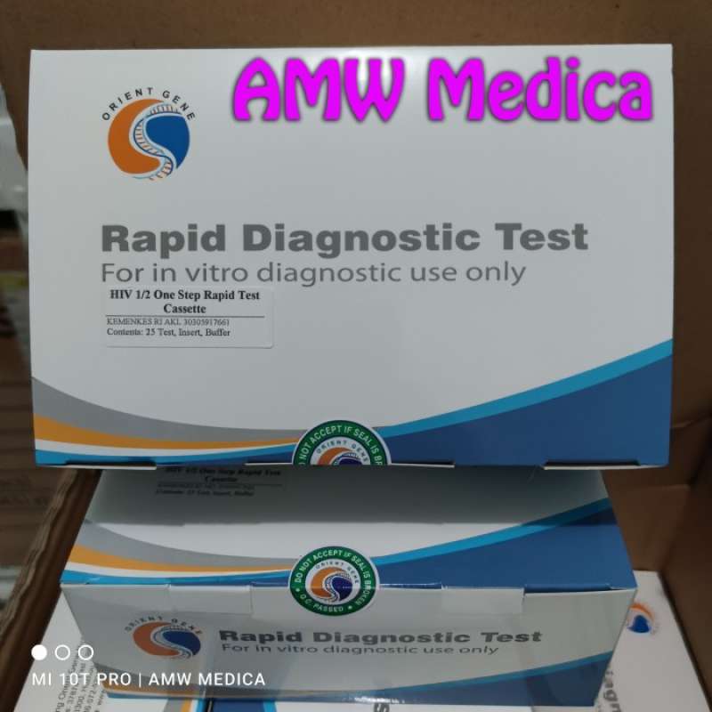 Jual HIV Test Cassette Device Card Orient Gene Tes HIV 1/2 One Step Isi