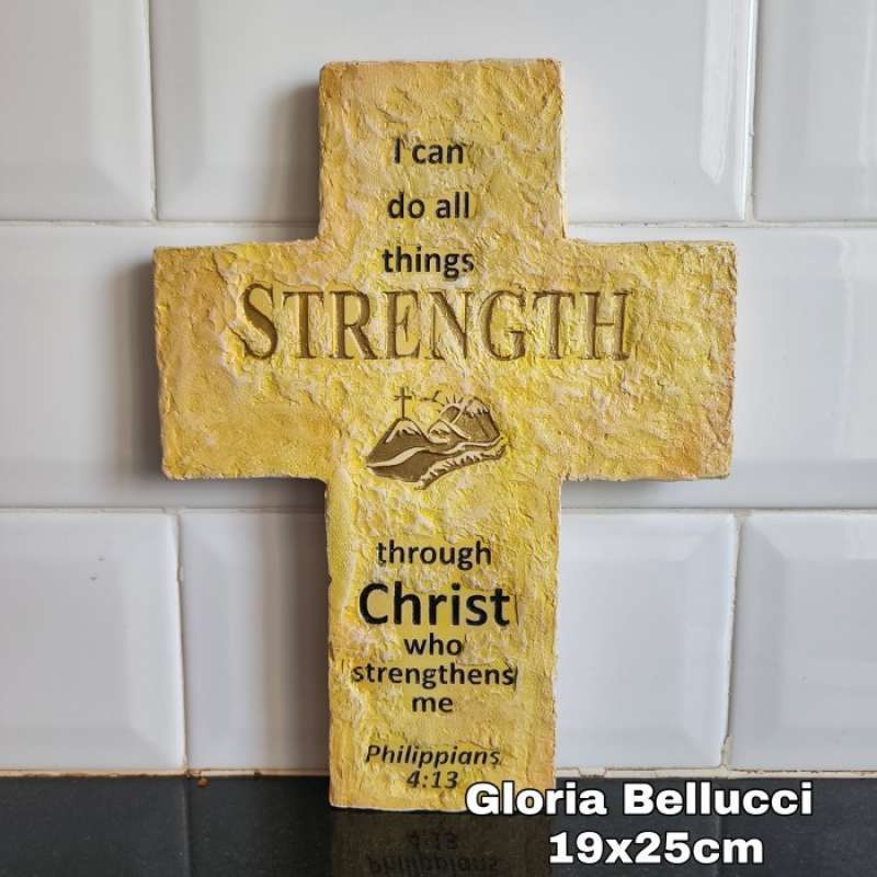 Promo Salib Dinding Strength Christ Yesus Gantung Decor Interior Home ...