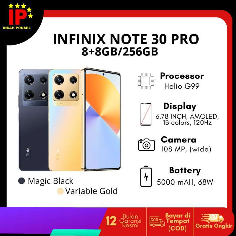 Promo INFINIX NOTE 30 PRO 8/256GB GARANSI RESMI NASIONAL 100% ORIGINAL ...