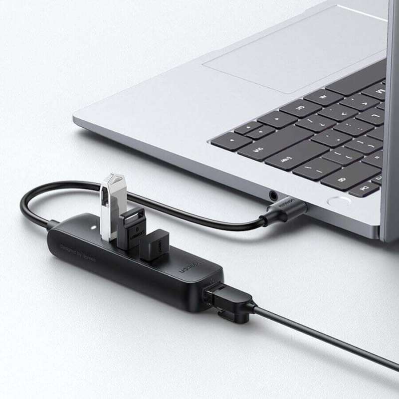 Jual Ugreen USB Hub To 3 USB 2.0 Fd Data Transmission + Rj45 Lan ...