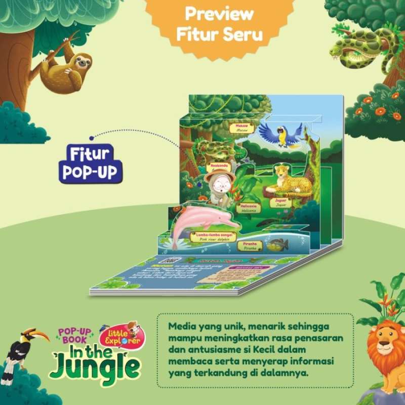 Jual Buku Edukasi Anak Pop Up Book Little Explore In The Jungle 3d ...