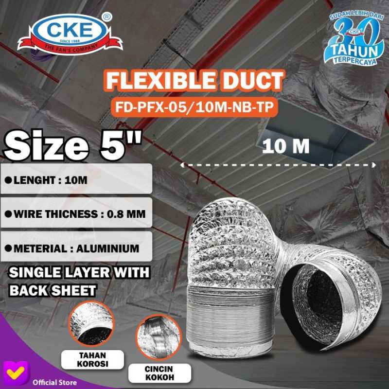Jual Aluminium Selang Flexible Ducting Pipa Exhaust Fan 5 Inch 10 Meter