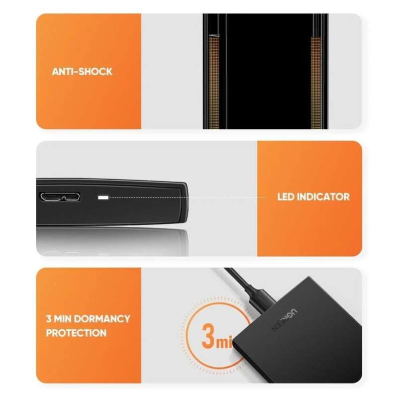 Jual Ugreen Enclosure Case Hardisk Removeable Hdd 2.5 Usb 3.0 Sata ...