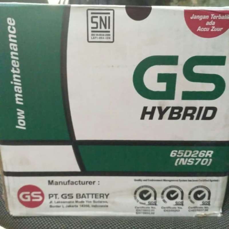 Promo Aki Gs Astra Hybrid Ns70 12v-65ah Diskon 28% Di Seller Majulancar