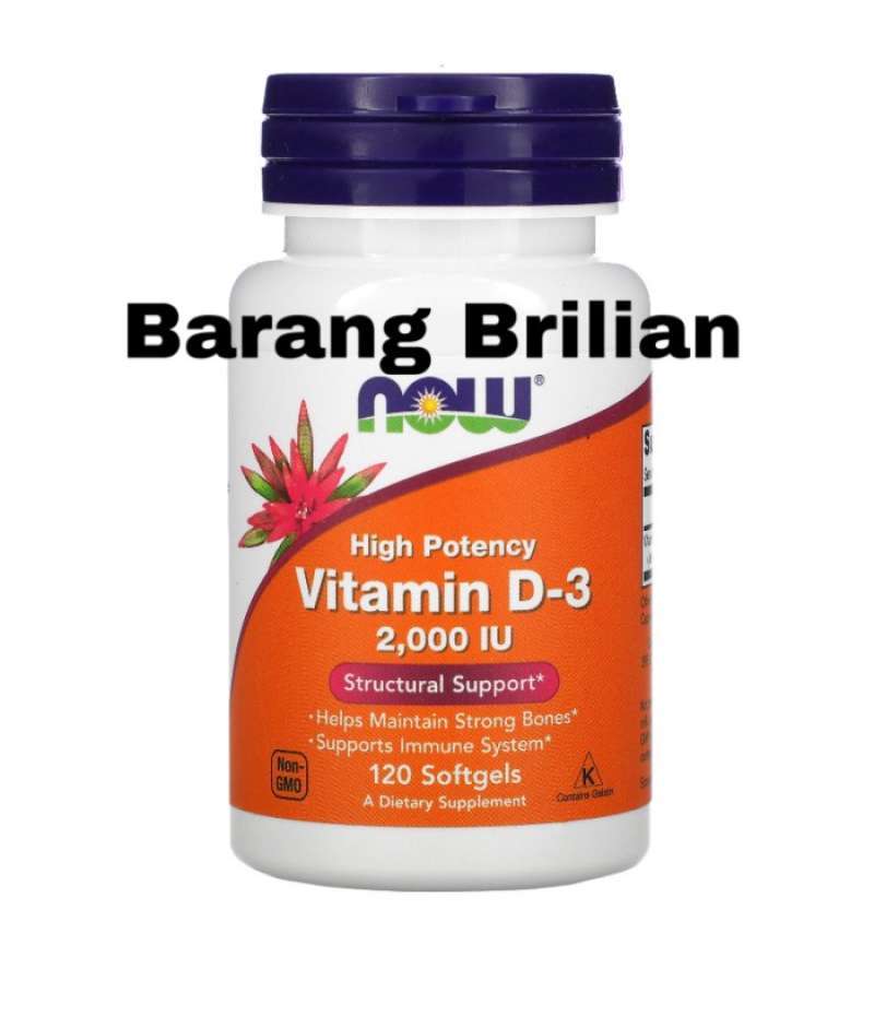 Promo Now Vitamin D3 2000 Iu 120 Softgel Suplemen Immune D3 2000iu